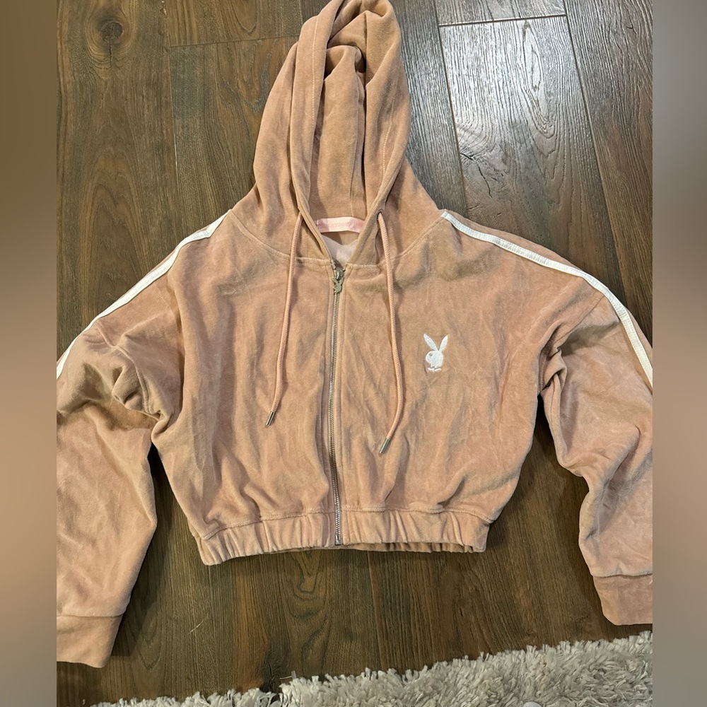 Y2K vibe Playboy Pink Velour Hoodie